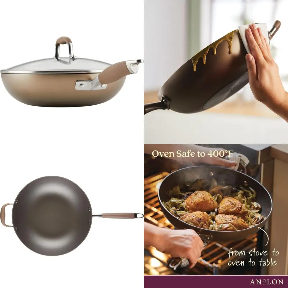d Home Hard Anodized Nonstick Deep rying Skillet with Lid, 12-Inch Pan, Bronze
d Home Hard Anodized Nonstick Deep rying Skillet with Lid, 12-Inch Pan, Bronze