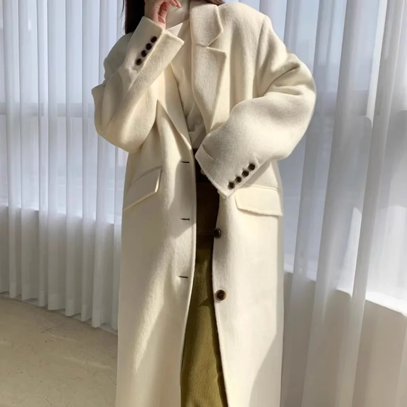 French Retro Suit Collar Woolen Coat Women'S Autumn And Winter Chic Single Breasted Loose Knee Length Woolen Coat
French Retro Suit Collar Woolen Coat Women'S Autumn And Winter Chic Single Breasted Loose Knee Length Woolen Coat