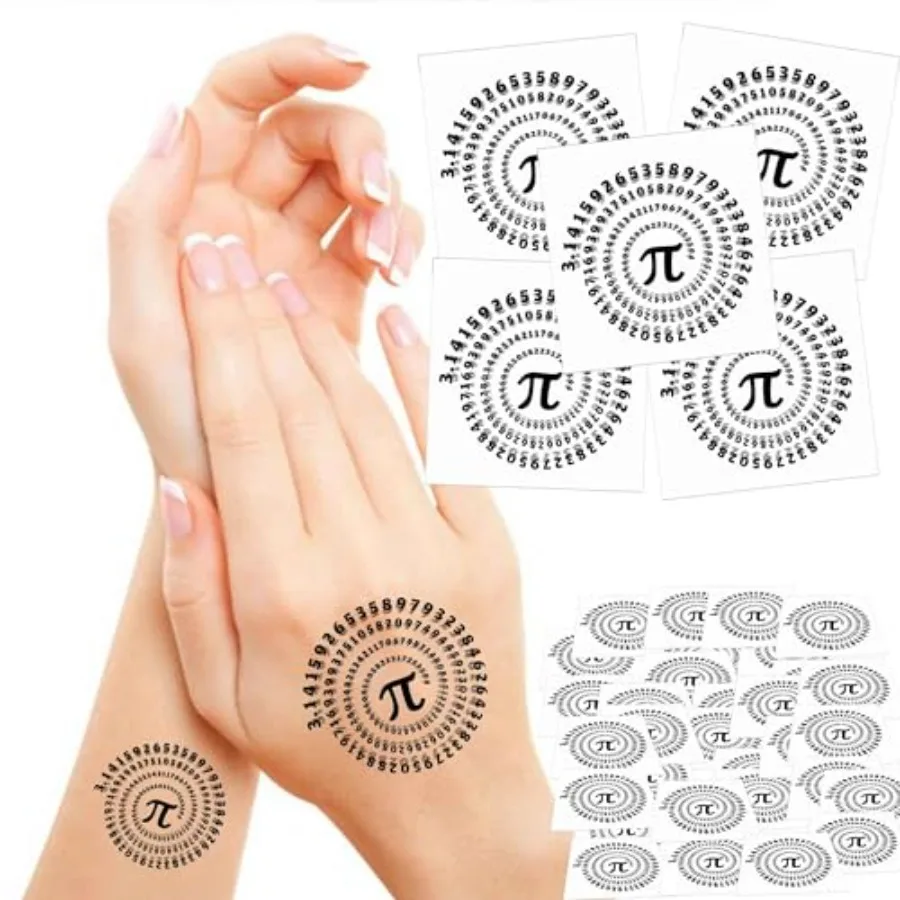 Pi Tattoo Pi Day Tattoos Pi Symbol Temporary Tattoos Math Stickers Party Favors Classroom Gifts Decorations for Men Women
Pi Tattoo Pi Day Tattoos Pi Symbol Temporary Tattoos Math Stickers Party Favors Classroom Gifts Decorations for Men Women