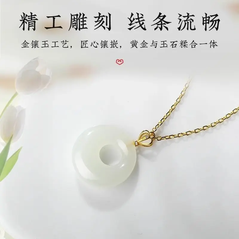 Natural Hetian Jade Safety Buckle Pendant Necklace with Real Gold Clasp – Ideal Birthday Gift for Mom, Girlfriend
Natural Hetian Jade Safety Buckle Pendant Necklace with Real Gold Clasp – Ideal Birthday Gift for Mom, Girlfriend