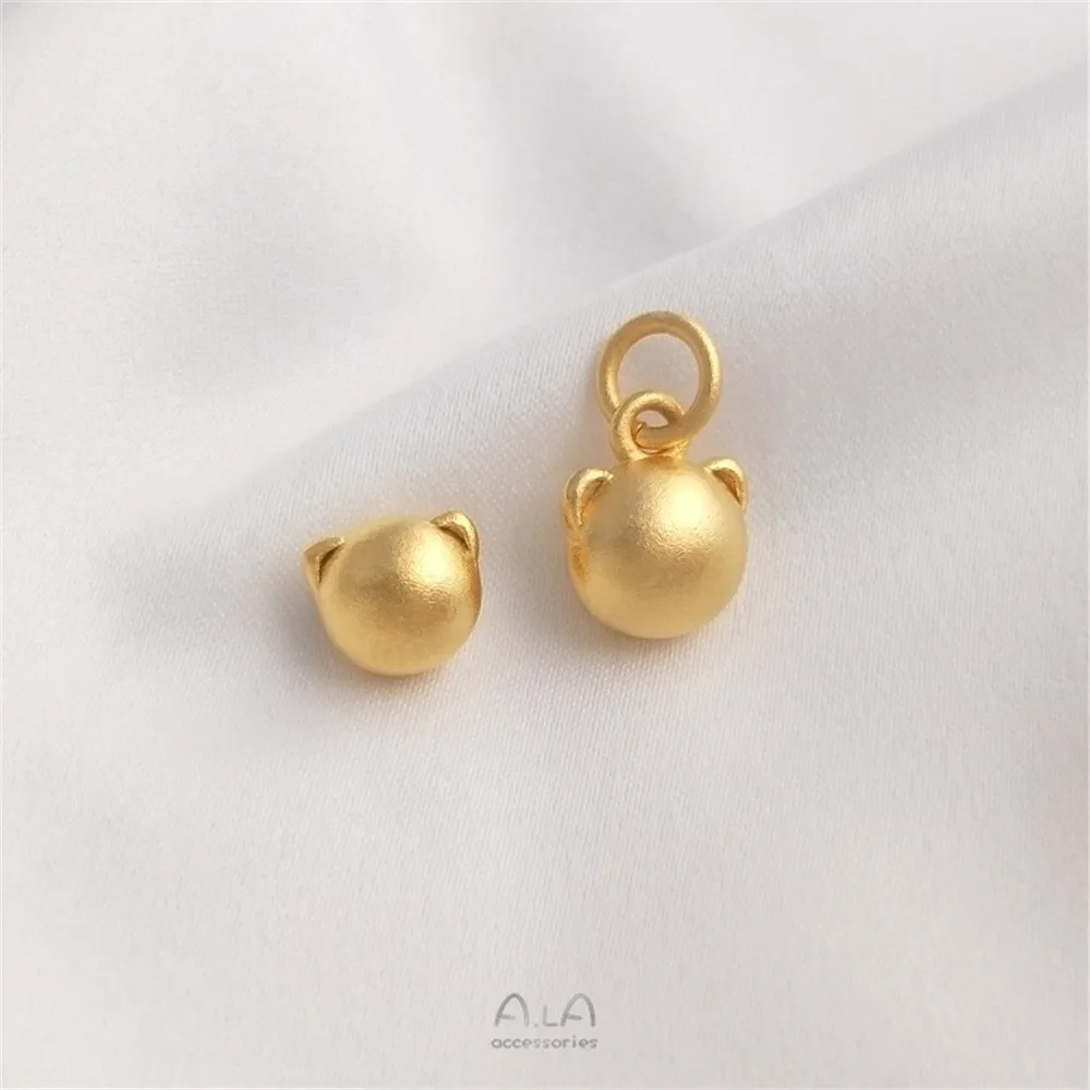 Strongly Guaranteed Sand Gold Round Cat Head Through-hole Beaded Cat Head Pendant Handmade Diy Beaded Bracelet Accessories 
Strongly Guaranteed Sand Gold Round Cat Head Through-hole Beaded Cat Head Pendant Handmade Diy Beaded Bracelet Accessories