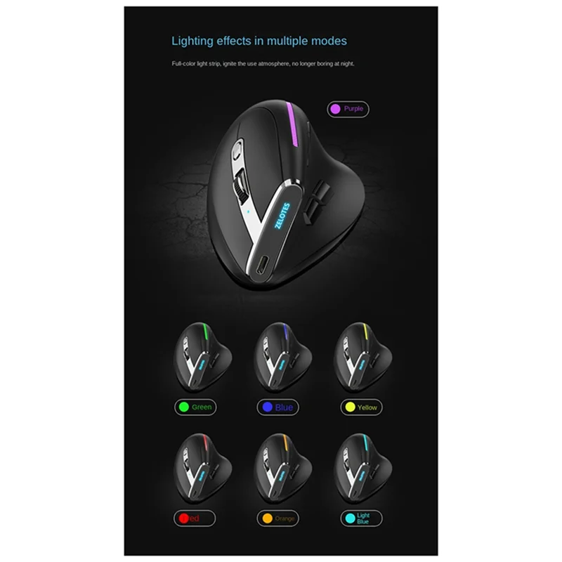 ATP-F36 Wireless Vertical RGB Gaming Optical Mouse 9 Button Vertical Ergonomic Mouse Suitable for Computer Gaming Office A
ATP-F36 Wireless Vertical RGB Gaming Optical Mouse 9 Button Vertical Ergonomic Mouse Suitable for Computer Gaming Office A