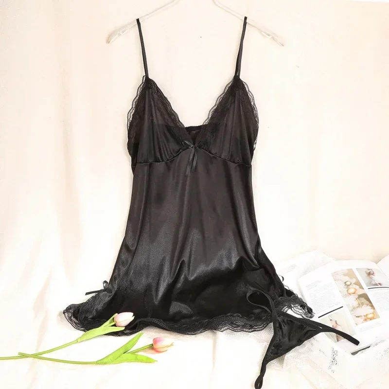 Pregnant Women Sling Lace Sleepwear Female Sexy V Neck Nightdress Sexy Nightdress Lace-up Silk Comfortable Sleepwear
Pregnant Women Sling Lace Sleepwear Female Sexy V Neck Nightdress Sexy Nightdress Lace-up Silk Comfortable Sleepwear