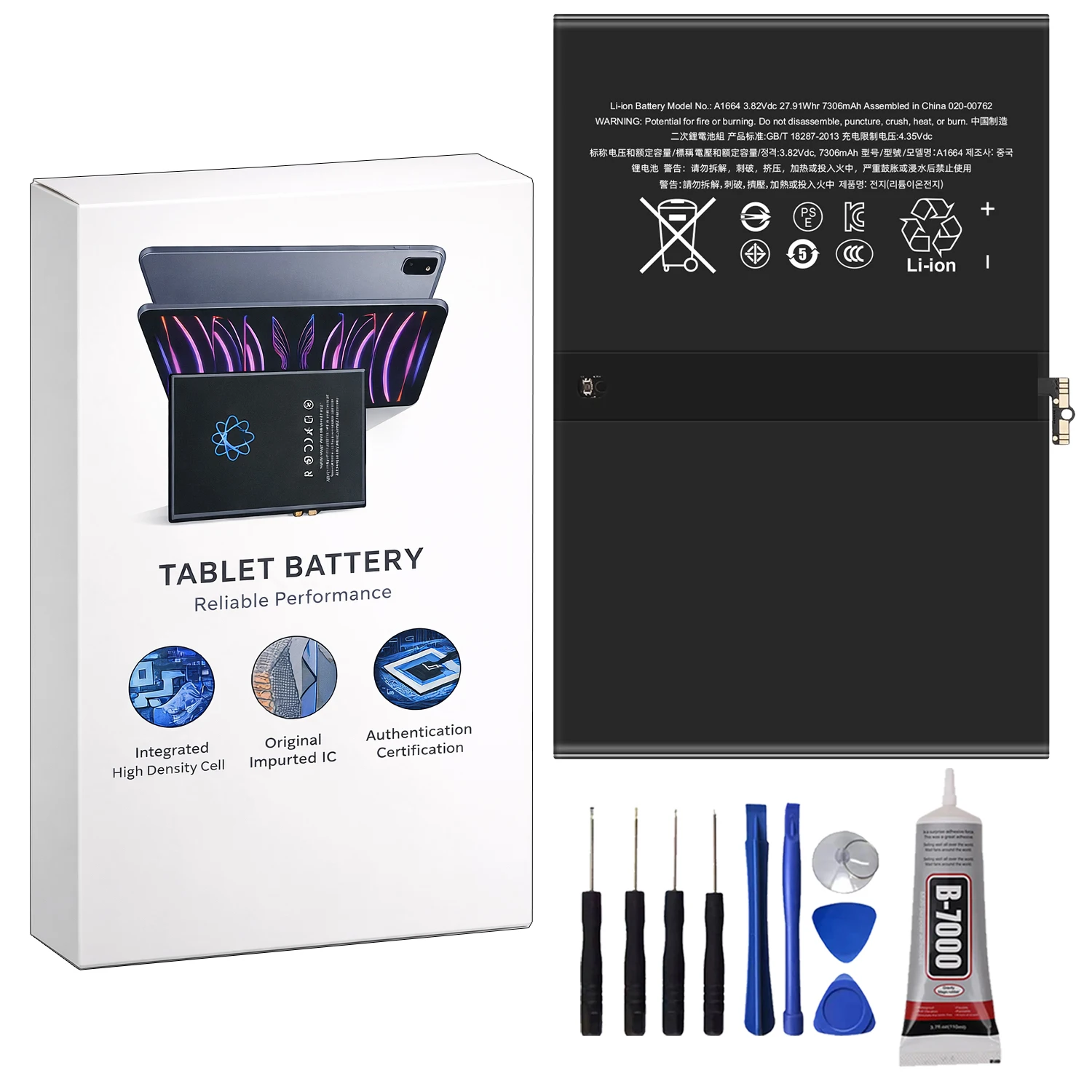 Новая батарея A1664 для iPad Pro 9.7 (A1664, A1673, A1674, A1675) — запчасть для ремонта планшетов, высокая емкость
Новая батарея A1664 для iPad Pro 9.7 (A1664, A1673, A1674, A1675) — запчасть для ремонта планшетов, высокая емкость