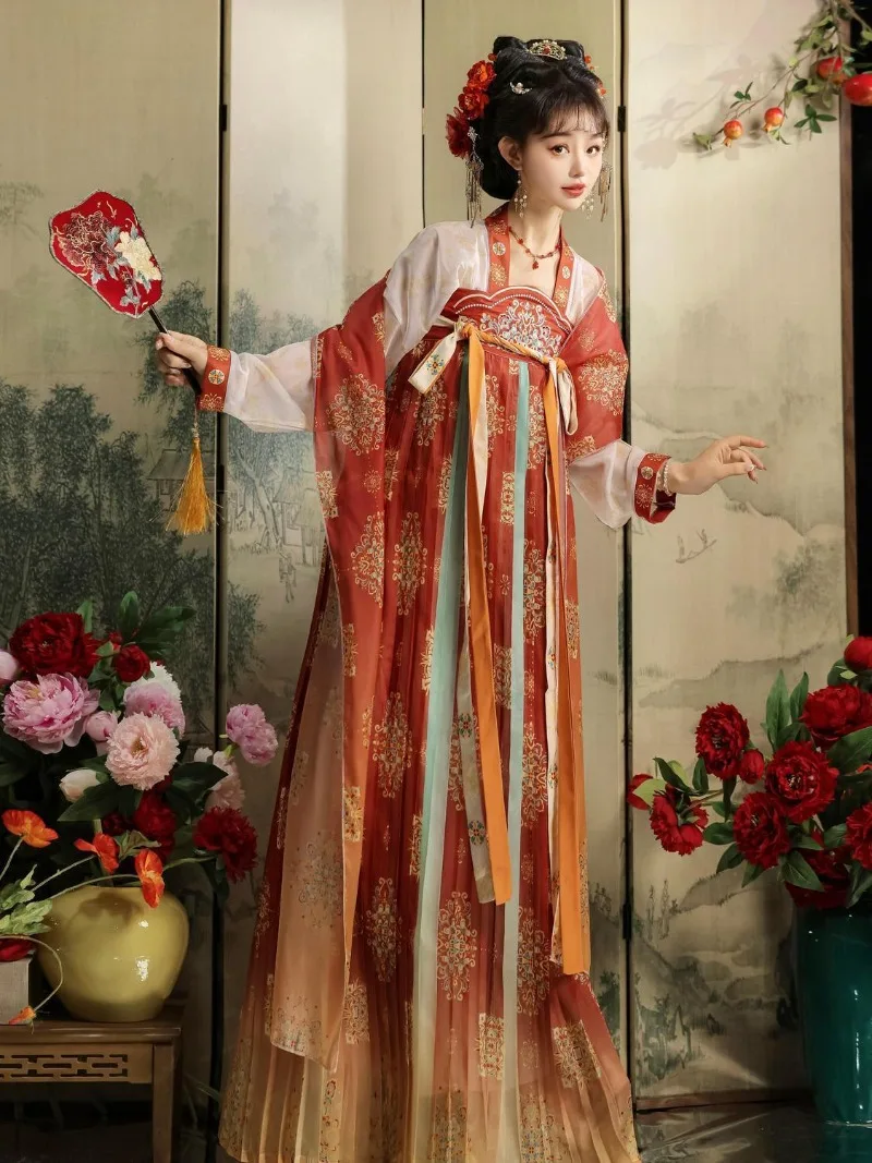 Traditional Women Tang Dynasty Hanfu Dress Ancient Chinese Style Folk Dress Stage Costume Embroidery Hanfu Princess Outfits 
Traditional Women Tang Dynasty Hanfu Dress Ancient Chinese Style Folk Dress Stage Costume Embroidery Hanfu Princess Outfits