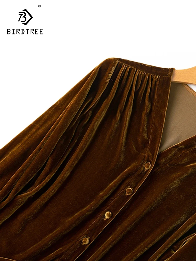 Birdtree Women V-Neck Lantern Sleeve,100%Real Silk Velvet Vintage Caramel Shirt,Office Lady Commuting Blouse Autumn T3N626QC
Birdtree Women V-Neck Lantern Sleeve,100%Real Silk Velvet Vintage Caramel Shirt,Office Lady Commuting Blouse Autumn T3N626QC