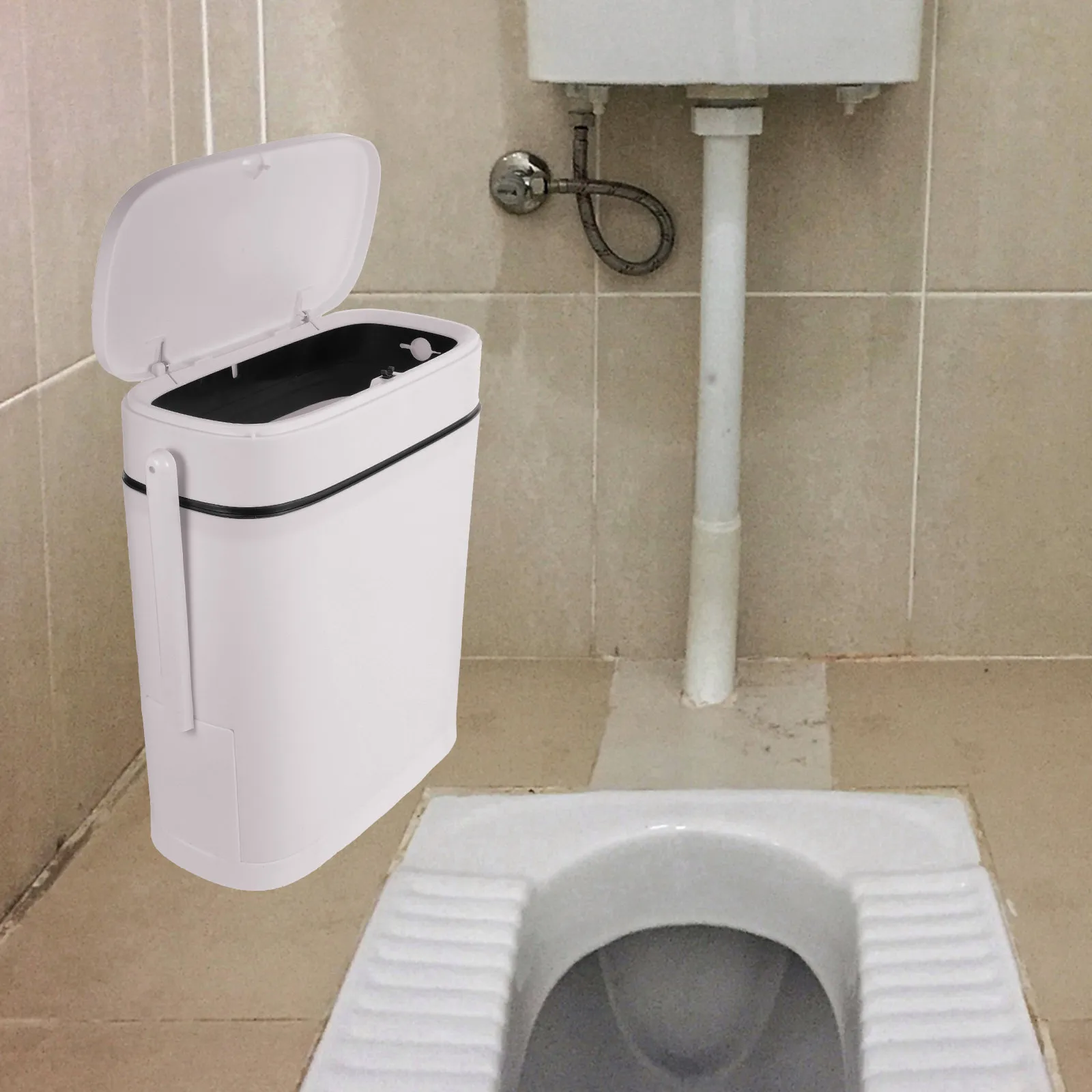 Bathroom Trash Can Toilet Brush Holder Slim Rectangular Trash Bin Design Home Garbage Container Compact Waste
Bathroom Trash Can Toilet Brush Holder Slim Rectangular Trash Bin Design Home Garbage Container Compact Waste