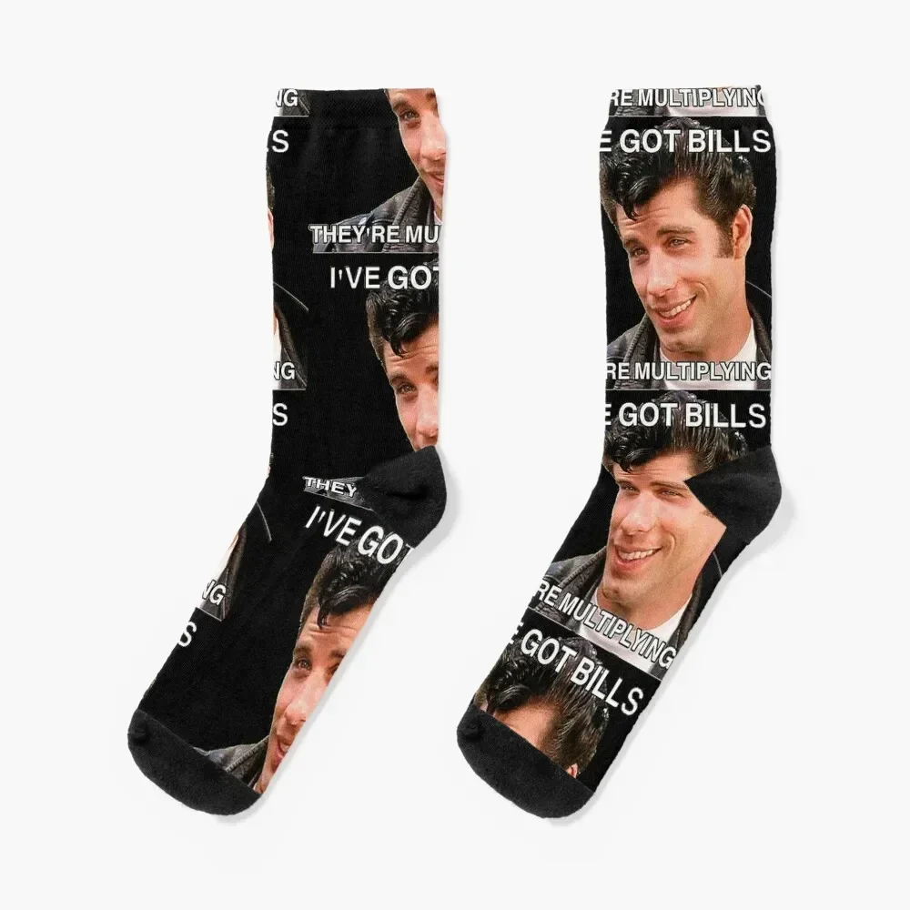 I've Got Bills They're Multiplying T-shirt design from the Grease movie for tired adults Socks
I've Got Bills They're Multiplying T-shirt design from the Grease movie for tired adults Socks