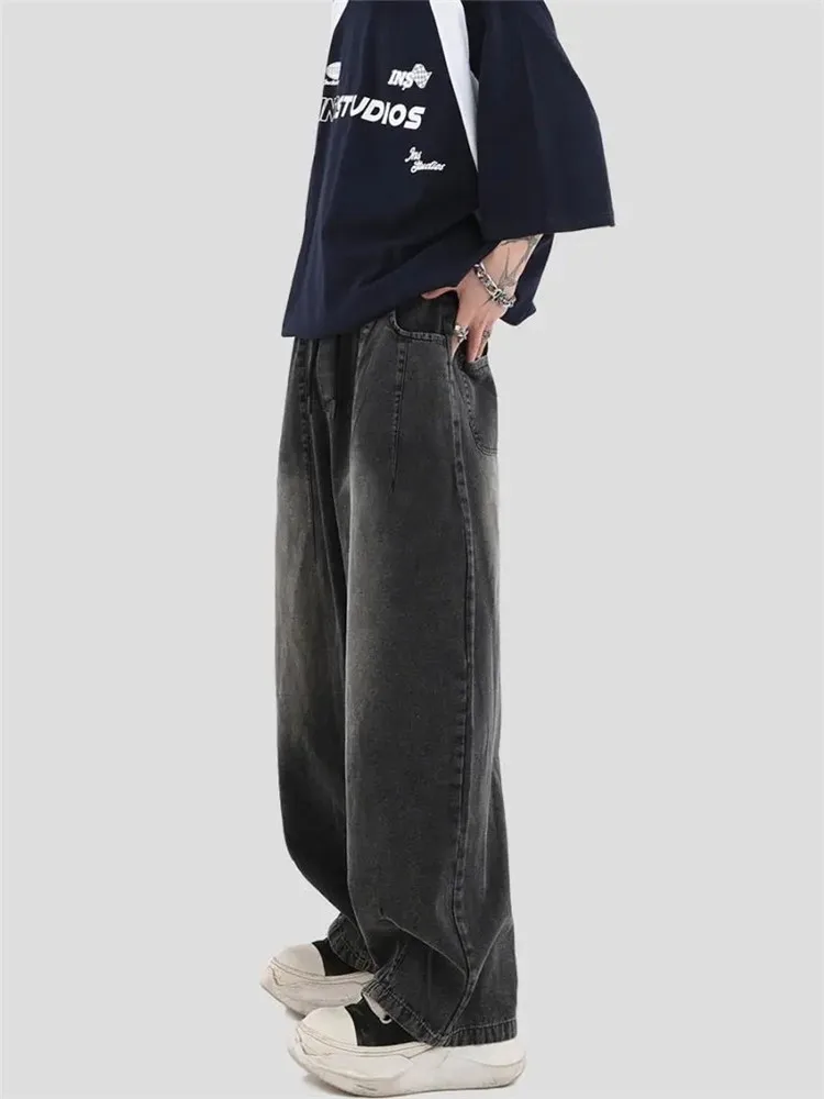 Jeans Men's Clothing Gradual Color Wash Wide Leg Pants Elastic Waist Pocket Fashion Loose Trousers A052
Jeans Men's Clothing Gradual Color Wash Wide Leg Pants Elastic Waist Pocket Fashion Loose Trousers A052