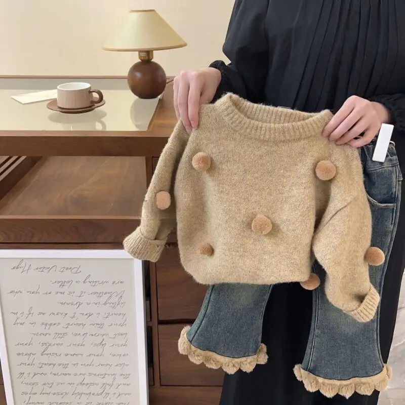 Вязаный свитер для девочек, весна-осень-зима, однотонные топы с длинными рукавами, пуловер с круглым вырезом, удобная детская одежда для детей 4-8 лет
Вязаный свитер для девочек, весна-осень-зима, однотонные топы с длинными рукавами, пуловер с круглым вырезом, удобная детская одежда для детей 4-8 лет