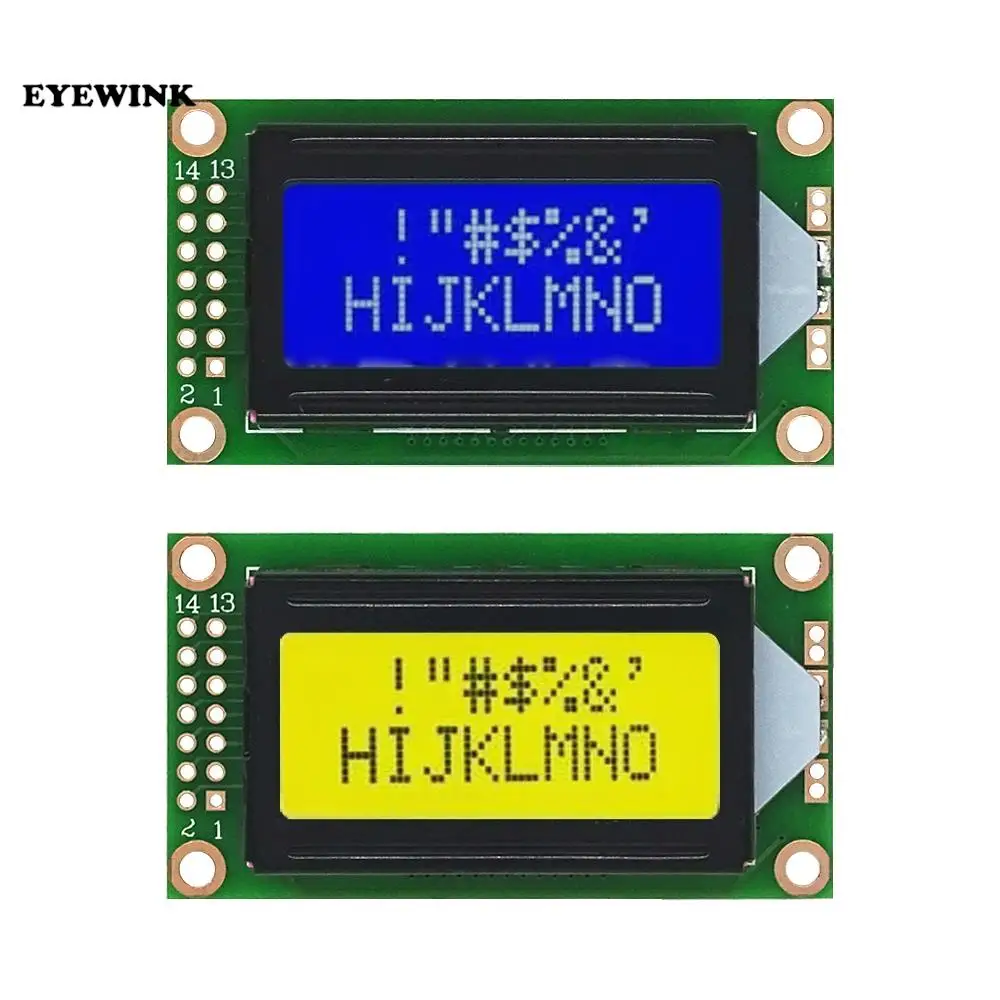 0802 LCD Module 8 x 2 Character Display 3.3V / 5V LED LCD Backlight for arduino Diy Kit
0802 LCD Module 8 x 2 Character Display 3.3V / 5V LED LCD Backlight for arduino Diy Kit