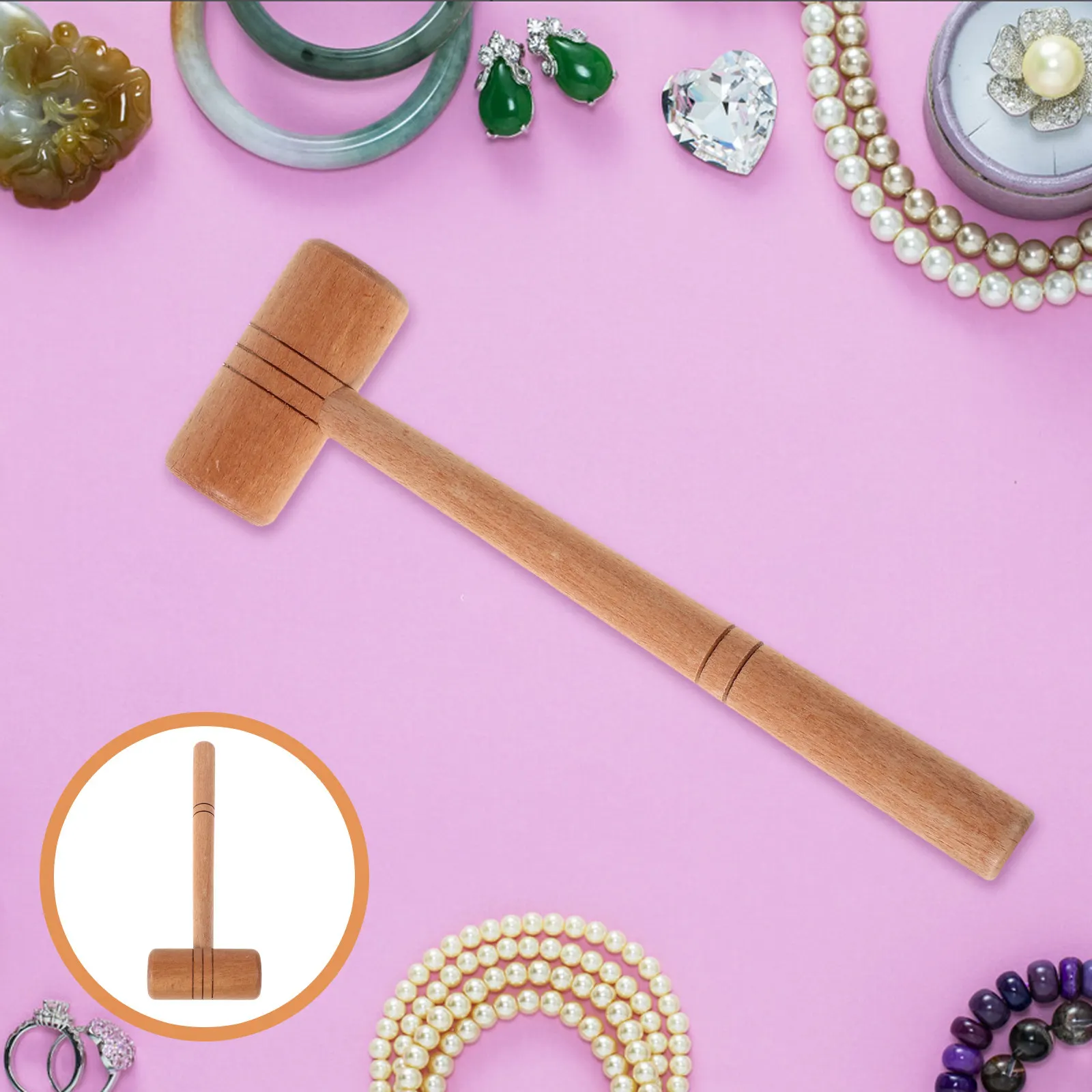Jeweler Wood Jewelry Hammer Multi-Purpose Mallet Wooden Handle for Jewelry Making Repair Shaping Polishing Tools
Jeweler Wood Jewelry Hammer Multi-Purpose Mallet Wooden Handle for Jewelry Making Repair Shaping Polishing Tools
