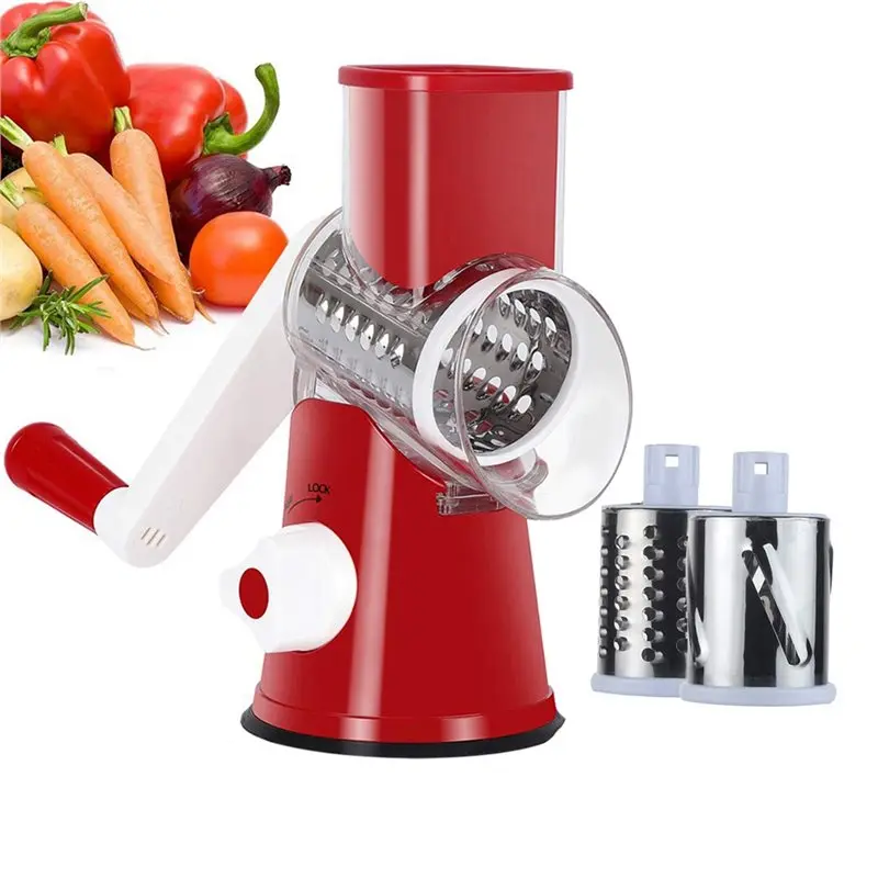 A02M-Round Mandolin Slicer Grinder With 2 Drum Blades, Manual Rotary Cheese Grater Shredder For Speed Kitchen
A02M-Round Mandolin Slicer Grinder With 2 Drum Blades, Manual Rotary Cheese Grater Shredder For Speed Kitchen