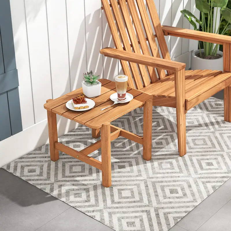 Patio Teak Wood Side Table with Slatted Tabletop for Yard
Patio Teak Wood Side Table with Slatted Tabletop for Yard