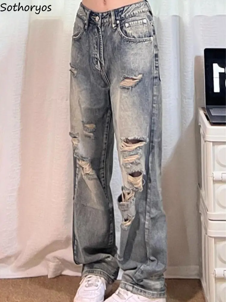 Jeans Women European Style Trendy Do Old Simple Ripped Spring High Street Design Casual All-match Vintage Daily Cool Girls Ins
Jeans Women European Style Trendy Do Old Simple Ripped Spring High Street Design Casual All-match Vintage Daily Cool Girls Ins