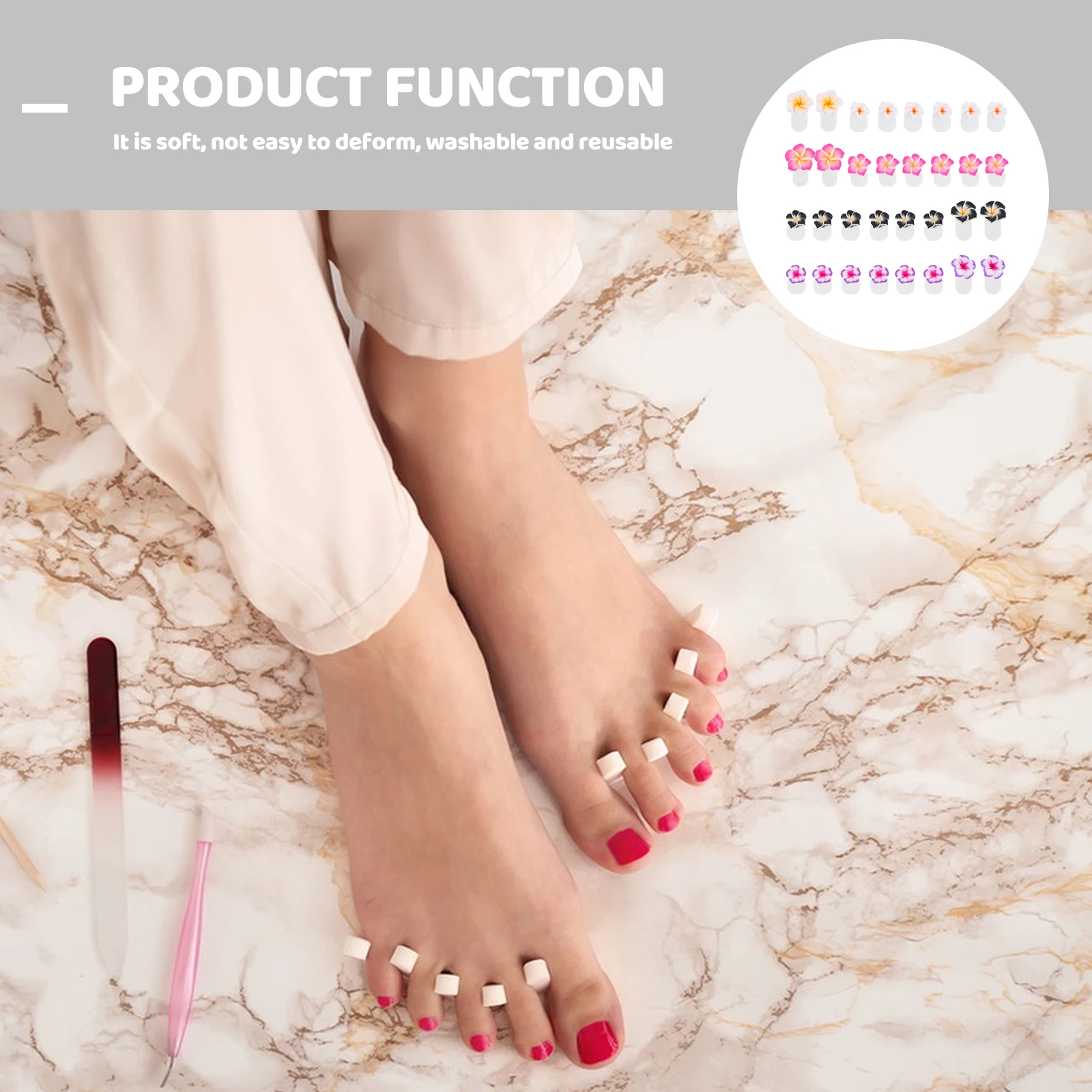 32pcs Pack of Silicone Toe Separators Soft Pedicure Nail Art Tool Toe Dividers Protectors Manicure Spacers Creative Manicure Kit
32pcs Pack of Silicone Toe Separators Soft Pedicure Nail Art Tool Toe Dividers Protectors Manicure Spacers Creative Manicure Kit
