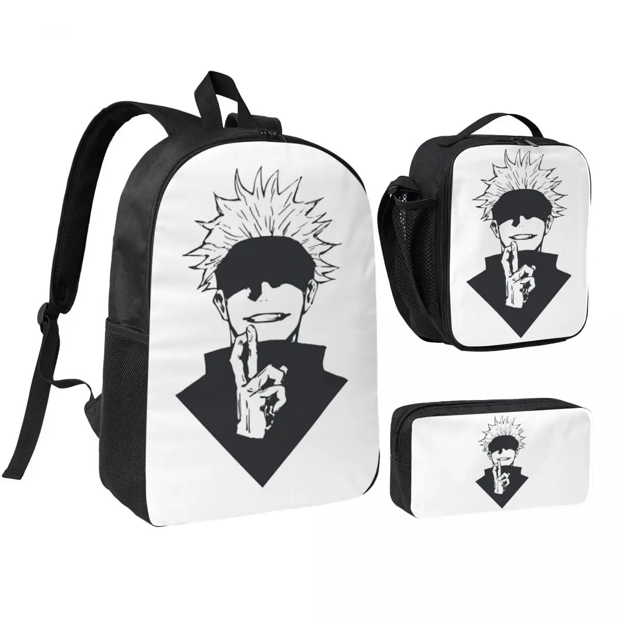 Gojo Manga Kawaii Japanese Anime Backpack Student BookBag School Bag Shoulder Bags 3ps Insulated Lunch Bag Pencil Case
Gojo Manga Kawaii Japanese Anime Backpack Student BookBag School Bag Shoulder Bags 3ps Insulated Lunch Bag Pencil Case