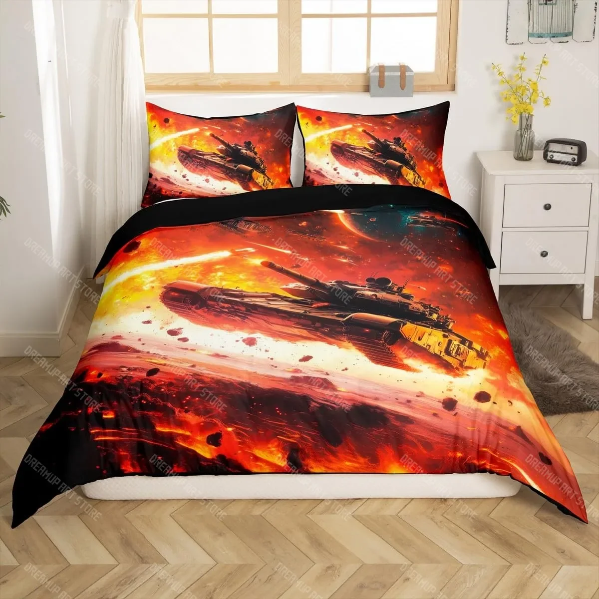 War Theme Duvet Cover Set Twin Size, Army Aircraft Tanks Comforter Cover, Retro Green Camouflage Bedding Set
War Theme Duvet Cover Set Twin Size, Army Aircraft Tanks Comforter Cover, Retro Green Camouflage Bedding Set