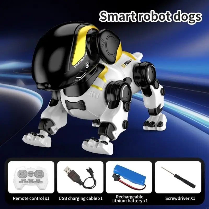 D7YD Intelligent Robotic Dog With Remote Control Stunt Tricks Programmable Features Touch For Kids
D7YD Intelligent Robotic Dog With Remote Control Stunt Tricks Programmable Features Touch For Kids