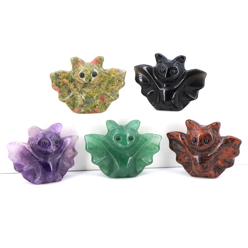 1.5in Mini Crystal Bat Statue Natural Stone Carving Animals Figurine for Home Decoration Jewelry Accessory Crafts Halloween Gift
1.5in Mini Crystal Bat Statue Natural Stone Carving Animals Figurine for Home Decoration Jewelry Accessory Crafts Halloween Gift