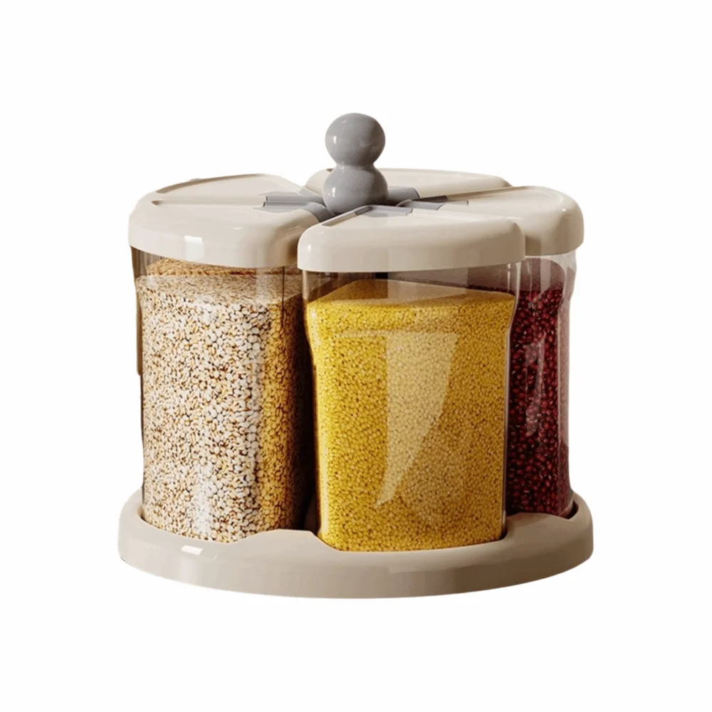 6 Grids Grain Dispenser Sealed Multi Compartment Rotating Rice Dispenser Space Saving Food-Grade Cereal Storage Container
6 Grids Grain Dispenser Sealed Multi Compartment Rotating Rice Dispenser Space Saving Food-Grade Cereal Storage Container