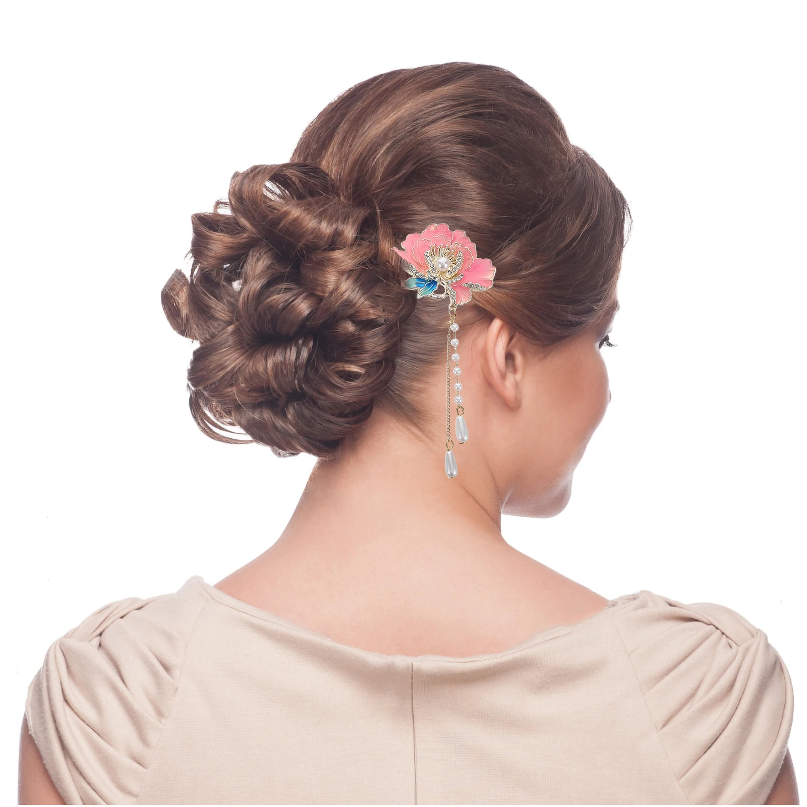 Enamel Peony Hairpin U Shaped Hair Bun Pins Chinese Handmade Vintage Flower Hair Accessories for Women Traditional Clip
Enamel Peony Hairpin U Shaped Hair Bun Pins Chinese Handmade Vintage Flower Hair Accessories for Women Traditional Clip