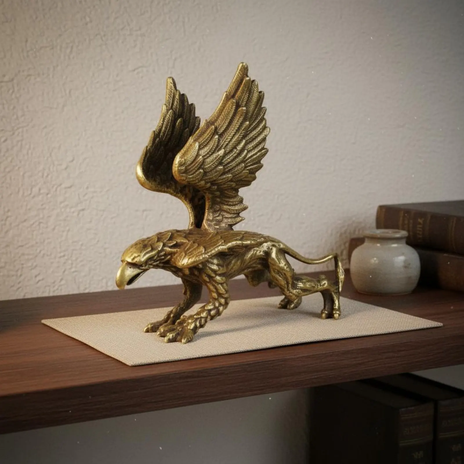 Brass Mythical Winged Creature Figurine Handmade Antique Brass Beast Sculpture Winged Dragon Ornament Polished Home Decor
Brass Mythical Winged Creature Figurine Handmade Antique Brass Beast Sculpture Winged Dragon Ornament Polished Home Decor