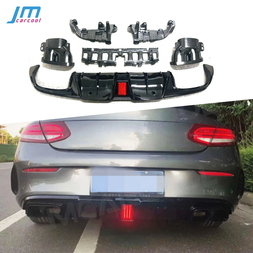PP Gloss Black Rear Bumper Diffuser with Exhaust for Mercedes Benz C Class C205 C63 AMG Coupe 2 Door 2015-2019 Auto Car Styling
PP Gloss Black Rear Bumper Diffuser with Exhaust for Mercedes Benz C Class C205 C63 AMG Coupe 2 Door 2015-2019 Auto Car Styling