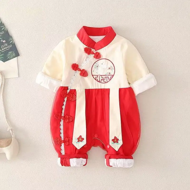 Весенний комбинезон для новорожденных девочек в стиле династии Хань, одежда с боковым отверстием, традиционная китайская одежда для маленьких девочек
Весенний комбинезон для новорожденных девочек в стиле династии Хань, одежда с боковым отверстием, традиционная китайская одежда для маленьких девочек