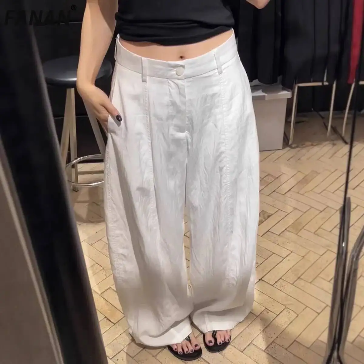 FANAN White Linen Pants For Women High Waist Straight Loose Korean Style Loose Trousers Minimalism Sunscreen Clothes Summer New
FANAN White Linen Pants For Women High Waist Straight Loose Korean Style Loose Trousers Minimalism Sunscreen Clothes Summer New