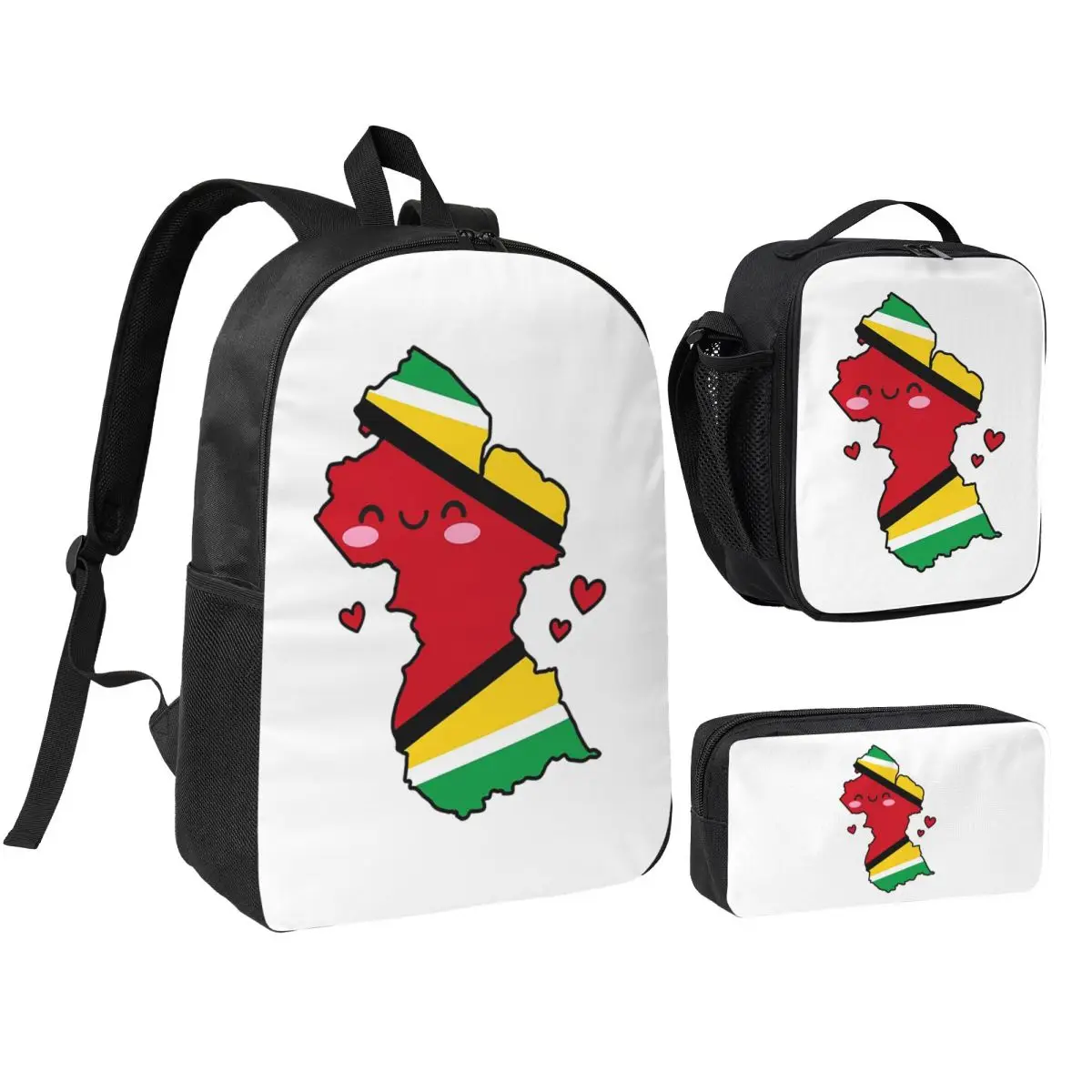 Guyana Flag Map Smile With Love Backpack Boys Girls BookBag School Bag Shoulder Bags 3ps Insulated Lunch Bag Pencil Case
Guyana Flag Map Smile With Love Backpack Boys Girls BookBag School Bag Shoulder Bags 3ps Insulated Lunch Bag Pencil Case