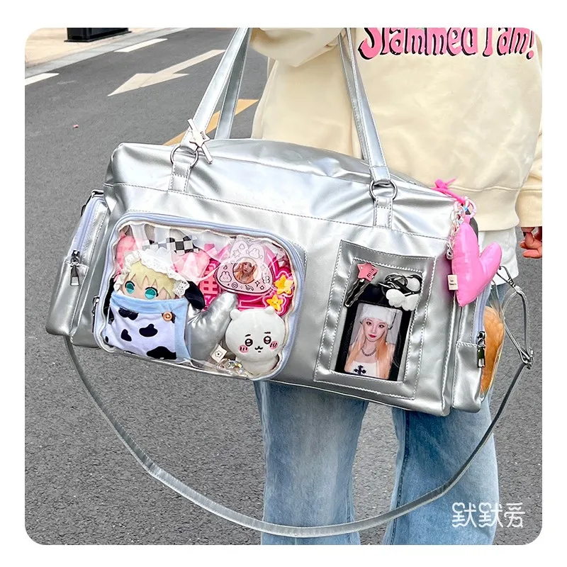 JIAERDI Harajuku Silver Itabag Women Fashionable Lightweight Large Capacity Fitness Bag Female Sports Travel Crossbody Bags New
JIAERDI Harajuku Silver Itabag Women Fashionable Lightweight Large Capacity Fitness Bag Female Sports Travel Crossbody Bags New