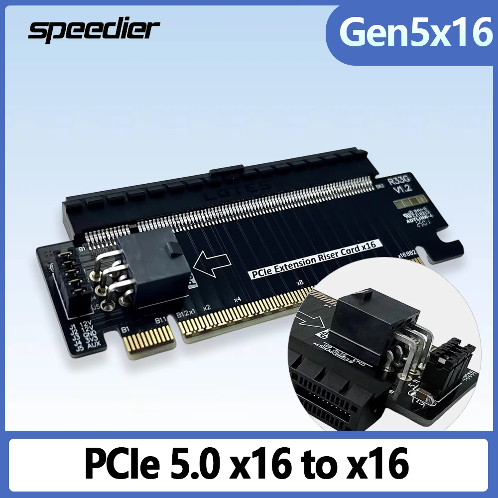 R33G PCIe 5.0 X16 Male To Female Extension Upward Riser Card Half-height To Full-height Increase Test Transfer Protection Gen5
R33G PCIe 5.0 X16 Male To Female Extension Upward Riser Card Half-height To Full-height Increase Test Transfer Protection Gen5