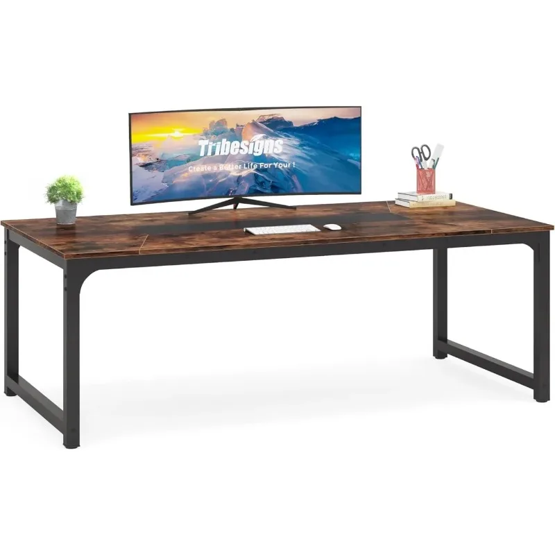 Modern Computer Desk, 78.7 x 39.4 inch X Large Executive Office Desk Computer Table, Rustic/Black
Modern Computer Desk, 78.7 x 39.4 inch X Large Executive Office Desk Computer Table, Rustic/Black