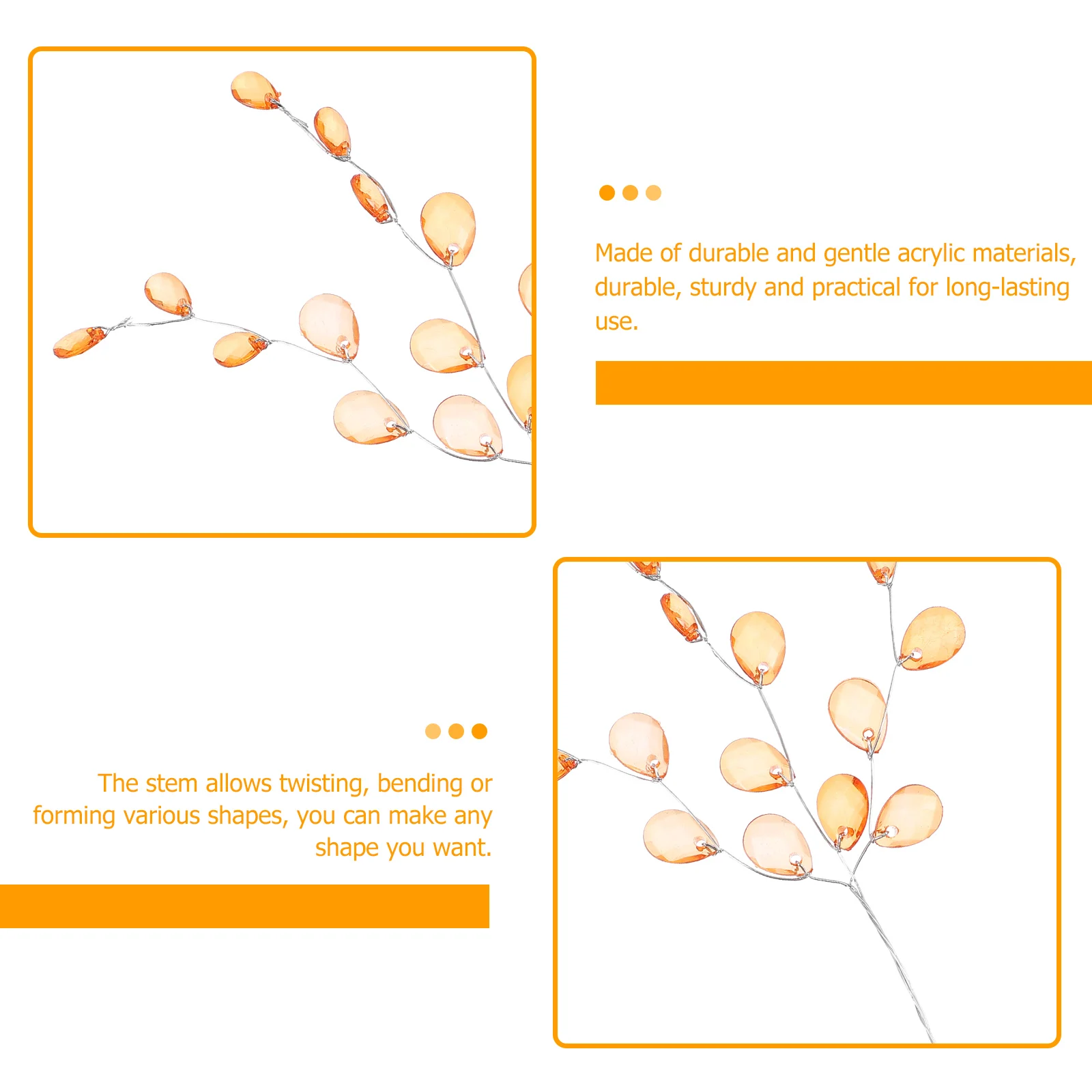 50pcs Acrylic Bead Drop Flower Branch Orange Diy Artificial Stem For Wedding Christmas Decor Craft Home Garden Arrangement
50pcs Acrylic Bead Drop Flower Branch Orange Diy Artificial Stem For Wedding Christmas Decor Craft Home Garden Arrangement