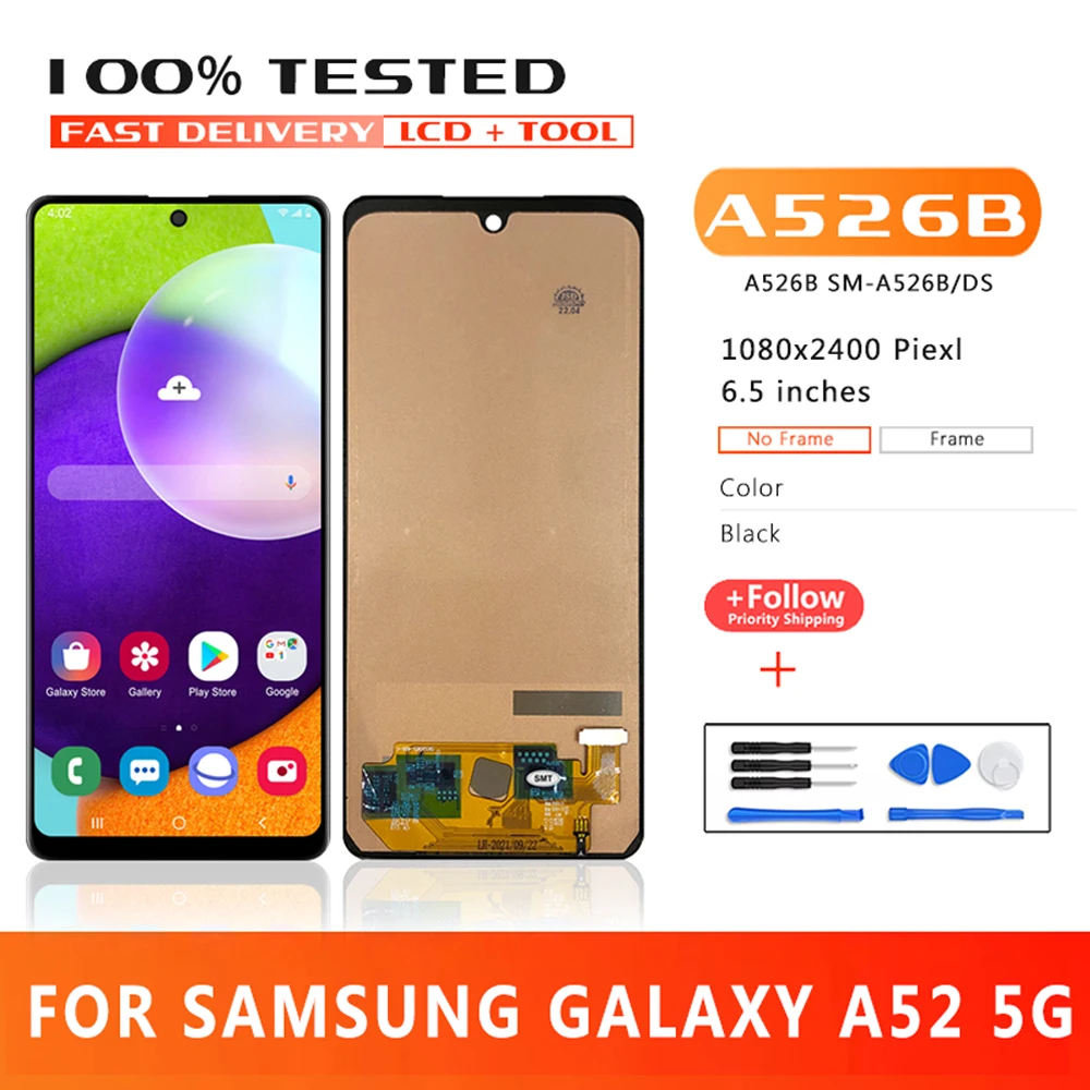 A52 Display Screen For Samsung A52 5G LCD Display Touch Screen Digitizer Assembly Parts For Samsung A52 A526B SM-A526B/DS
A52 Display Screen For Samsung A52 5G LCD Display Touch Screen Digitizer Assembly Parts For Samsung A52 A526B SM-A526B/DS