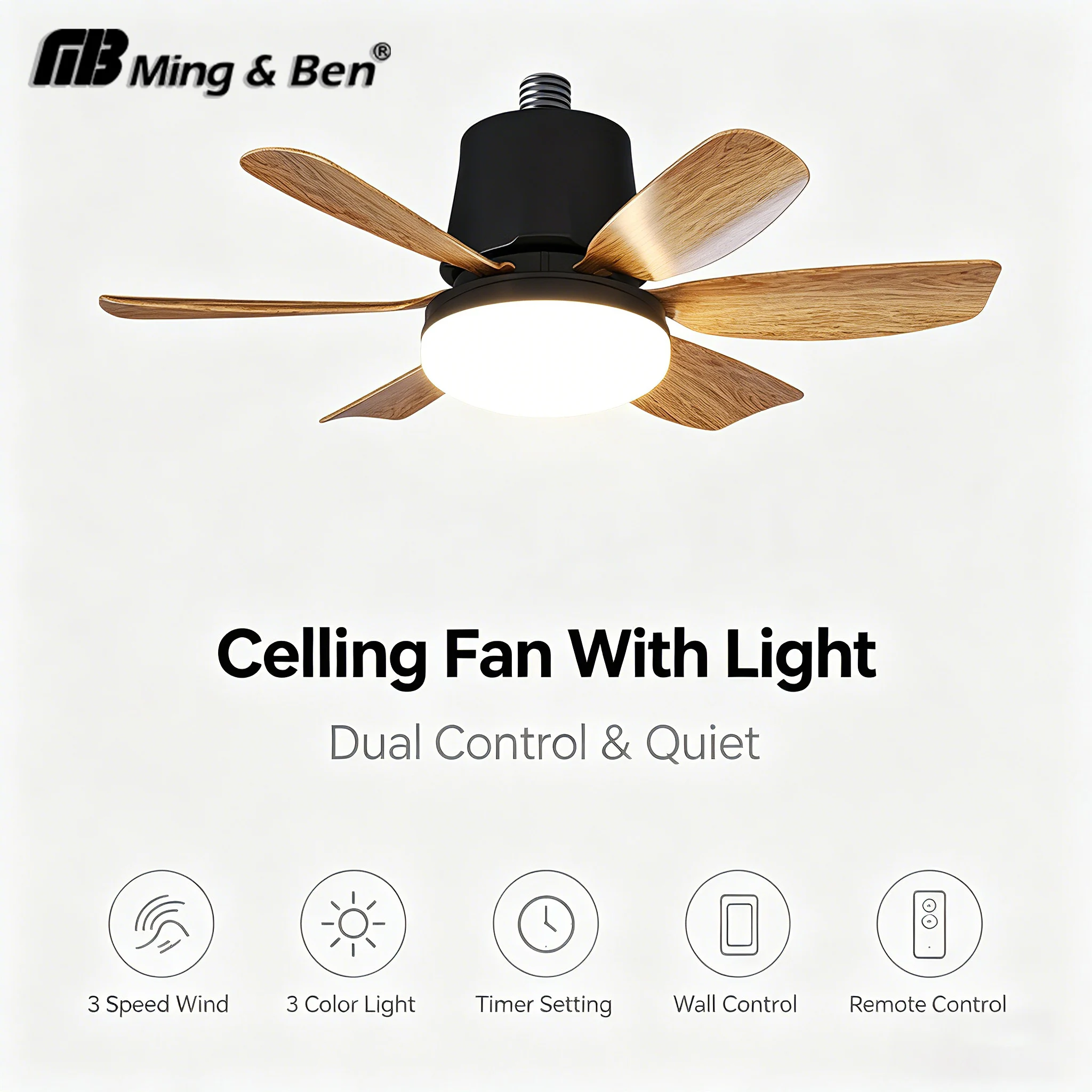 LED 30W E27 Ceiling Fan Light with remote control for dimming Timing For Home Living Room Bedroom Study 100-240V Electric Fan
LED 30W E27 Ceiling Fan Light with remote control for dimming Timing For Home Living Room Bedroom Study 100-240V Electric Fan
