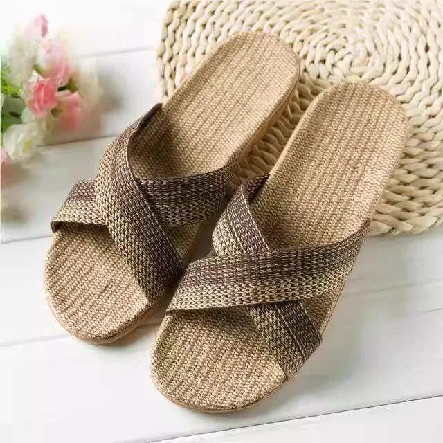 Retro Linen Floor Mat Slippers Men Women Home Outdoor Wear Anti-slip Soft Thick Bottom Absorbent Grass Breathable Cool Slippers
Retro Linen Floor Mat Slippers Men Women Home Outdoor Wear Anti-slip Soft Thick Bottom Absorbent Grass Breathable Cool Slippers