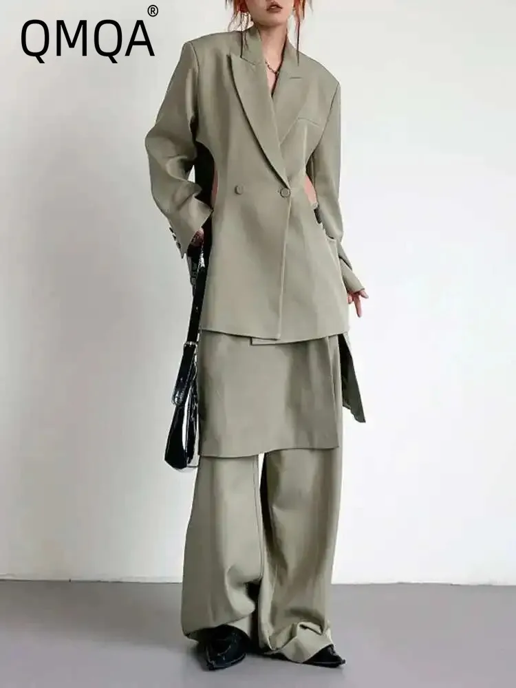 QMQA Fashion Women's Designer 2 Piece Set Hollow Out Double Breasted Gathered Waist Blazers High Waist Pants Suits 2025 QM512
QMQA Fashion Women's Designer 2 Piece Set Hollow Out Double Breasted Gathered Waist Blazers High Waist Pants Suits 2025 QM512
