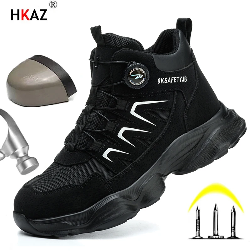 Rotary Button Safety Shoes Men Steel Toe Sneakers Puncture Proof Work Safety Boots Air Cushion Sport Work Shoes Anti-smash Boots
Rotary Button Safety Shoes Men Steel Toe Sneakers Puncture Proof Work Safety Boots Air Cushion Sport Work Shoes Anti-smash Boots