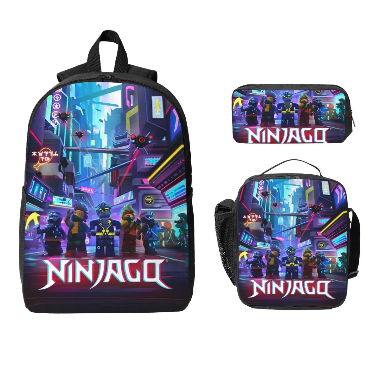 Детский рюкзак Ninjagos, ланч-бокс, сумки для ручек для мальчиков и девочек, рюкзаки, школьный рюкзак, набор книг
Детский рюкзак Ninjagos, ланч-бокс, сумки для ручек для мальчиков и девочек, рюкзаки, школьный рюкзак, набор книг