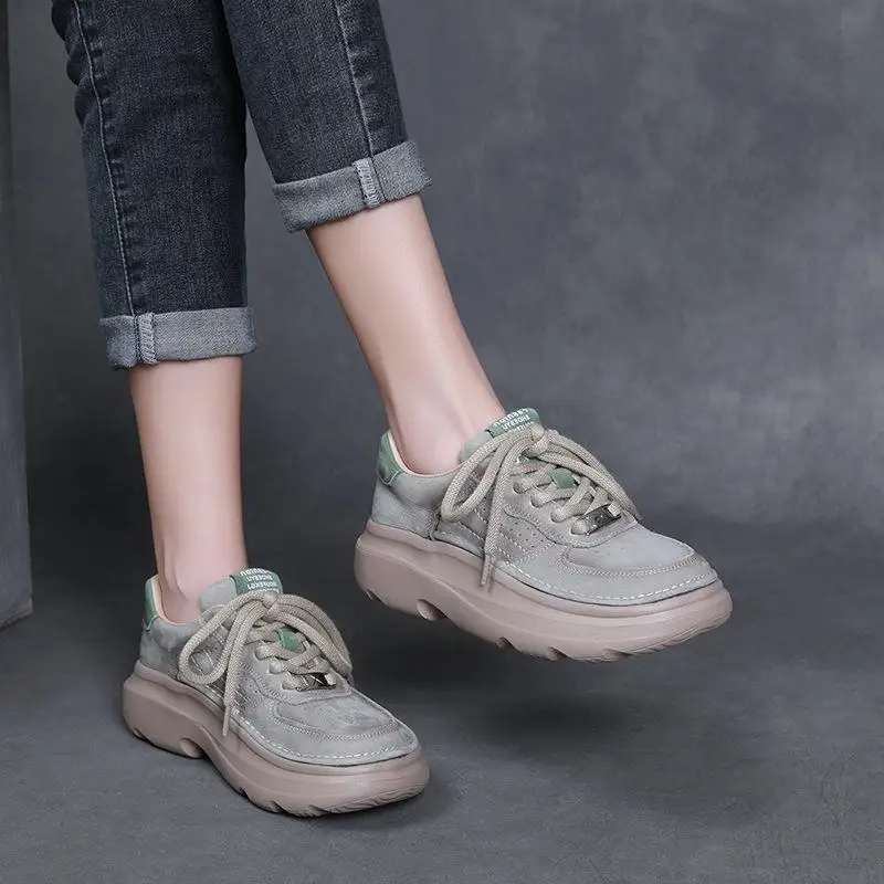 Casual Knot-Tied Women's Leather Shoes Thick Bottom Single Shoes Versatile Flat Heel round Toe Rubber Outsole Color Block Design
Casual Knot-Tied Women's Leather Shoes Thick Bottom Single Shoes Versatile Flat Heel round Toe Rubber Outsole Color Block Design