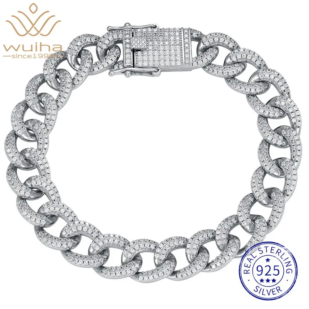 WUIHA Hip Hop Rock 100% 925 Sterling Silver Lab Sapphire High Carbon Diamonds 10 MM Cuban Bangle Bracelet Tennis Fine Jewelry
WUIHA Hip Hop Rock 100% 925 Sterling Silver Lab Sapphire High Carbon Diamonds 10 MM Cuban Bangle Bracelet Tennis Fine Jewelry