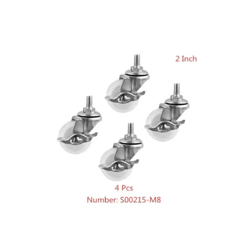 4 Pcs Casters 2 Inch M8 Screw With Brake Wheel Light White Pp Wear-Resistant Universal Roller Supermarket Shelf 90KG
4 Pcs Casters 2 Inch M8 Screw With Brake Wheel Light White Pp Wear-Resistant Universal Roller Supermarket Shelf 90KG