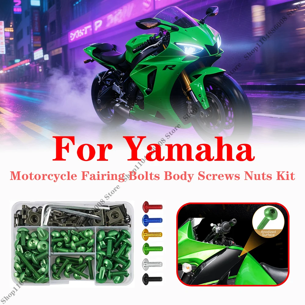 177PCS M5 M6 Motorcycle Fairing Bolts Screws Kit Body Nuts Fastener Clips For Yamaha YZF 600 1000 R1 R6 R3 R15 R25 T-MAX 530
177PCS M5 M6 Motorcycle Fairing Bolts Screws Kit Body Nuts Fastener Clips For Yamaha YZF 600 1000 R1 R6 R3 R15 R25 T-MAX 530