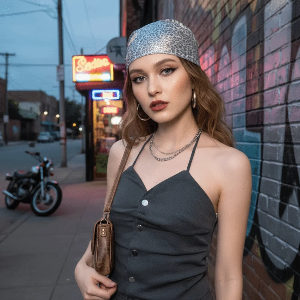 Elegant Printed Triangle Scarf Y2K Glossy Silk Hair Scarf Hip Hop Spicy Girls Punk Bandana Women
Elegant Printed Triangle Scarf Y2K Glossy Silk Hair Scarf Hip Hop Spicy Girls Punk Bandana Women