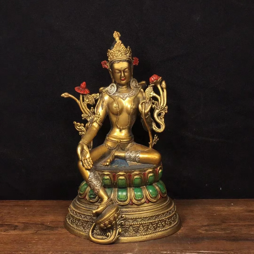 Old copper Tibetan Lotus Green Tara Buddha statue, Hand-painted,#02,Free shipping
Old copper Tibetan Lotus Green Tara Buddha statue, Hand-painted,#02,Free shipping