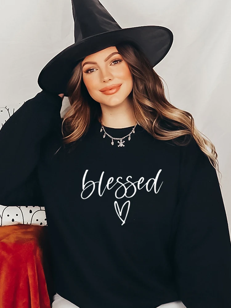 Blessed Christian Religious Long Sleeve Sweatshirt Printed Love Heart Casual Comfortable Cotton Polyester Women's Street Styl...
Blessed Christian Religious Long Sleeve Sweatshirt Printed Love Heart Casual Comfortable Cotton Polyester Women's Street Styl...