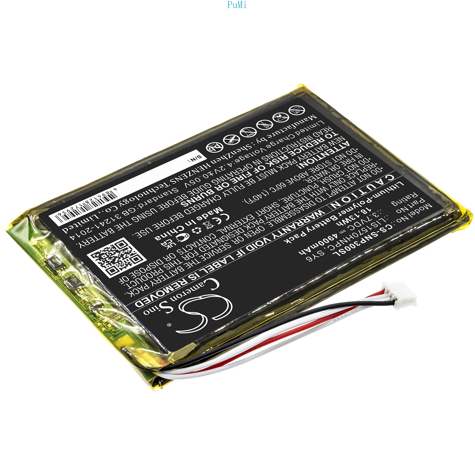 CameronSino Li-Polymer Amplifier Battery For Sony:PHA-3,PHA-3C,LIS1570HNPC,SY6,--4900mAh / 18.13Wh--3.70V
CameronSino Li-Polymer Amplifier Battery For Sony:PHA-3,PHA-3C,LIS1570HNPC,SY6,--4900mAh / 18.13Wh--3.70V