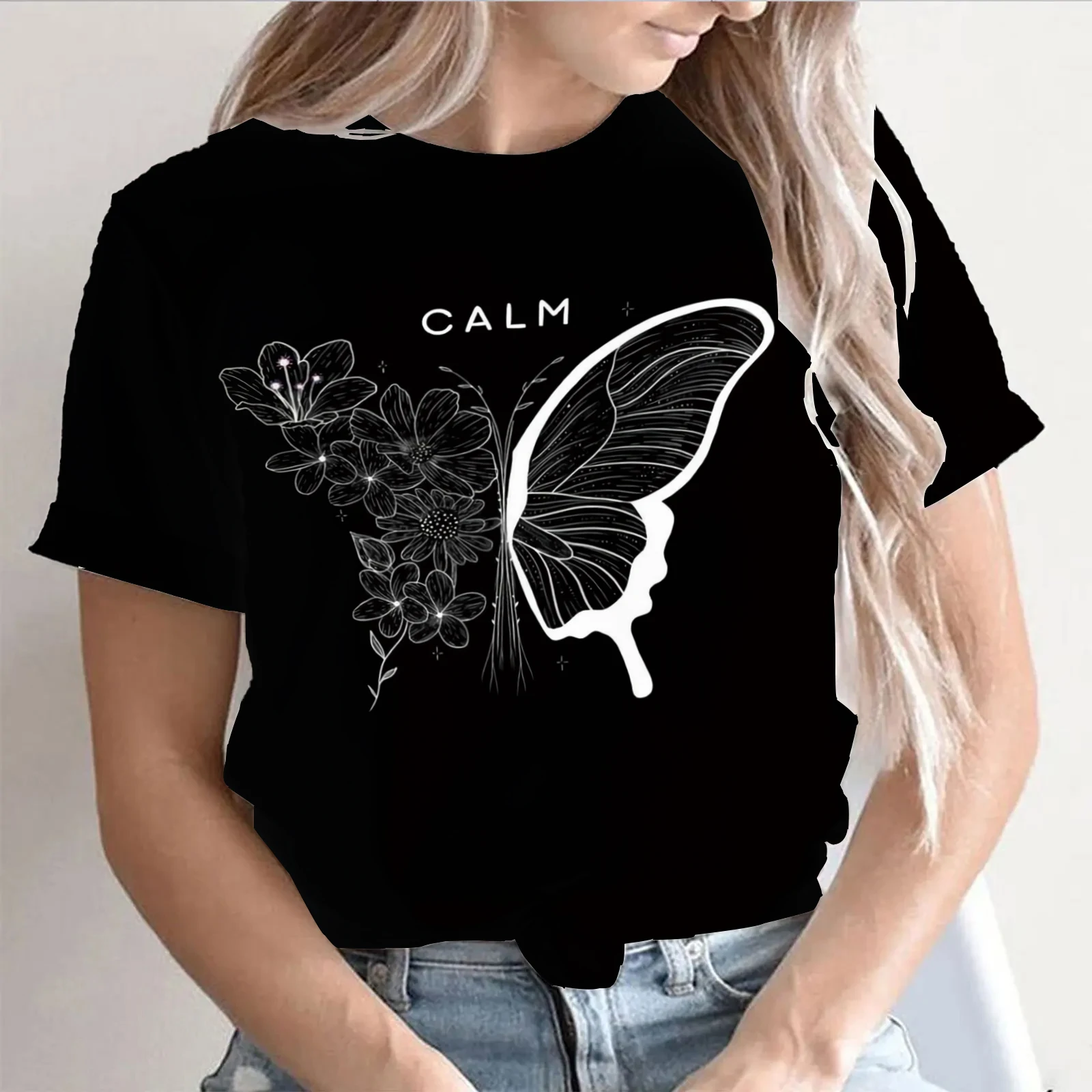 2024 New O-Neck 3d Butterfly Print T Shirt Women's T-shirt Summer Fashion Short Sleeve Tops Oversized Summer Top Female Clothing
2024 New O-Neck 3d Butterfly Print T Shirt Women's T-shirt Summer Fashion Short Sleeve Tops Oversized Summer Top Female Clothing